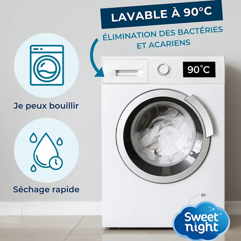 Sweetnight Housse intégrale matelas imperméable - Anti-Punaise de lit et Anti-acariens - Sans traitement chimique - Ep. jusqu'à 30 cm