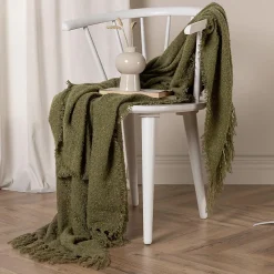 Venture Home Jeté de canapé en polyester avec pampilles Stanly 170x130 cm Vert
