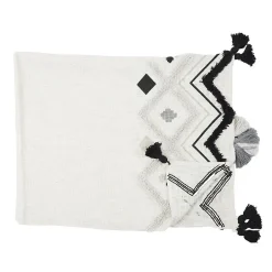 The Home Deco Factory Jeté de canapé ethnique tufté noir 130x150 cm Online