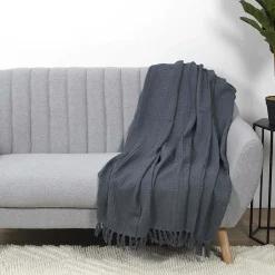 The Home Deco Factory Jeté de canapé gaufré en coton 130x160 cm Clearance