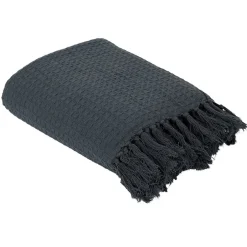 The Home Deco Factory Jeté de canapé gaufré 170x250 cm anthracite