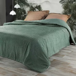 Linder Jeté de lit à petits pompons (180x240 cm - Vert) New