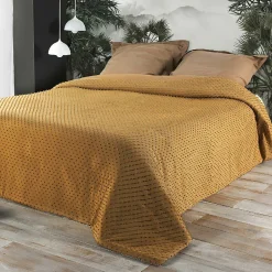 Linder Jeté de lit à petits pompons (230x250 cm - Cuivre) Clearance