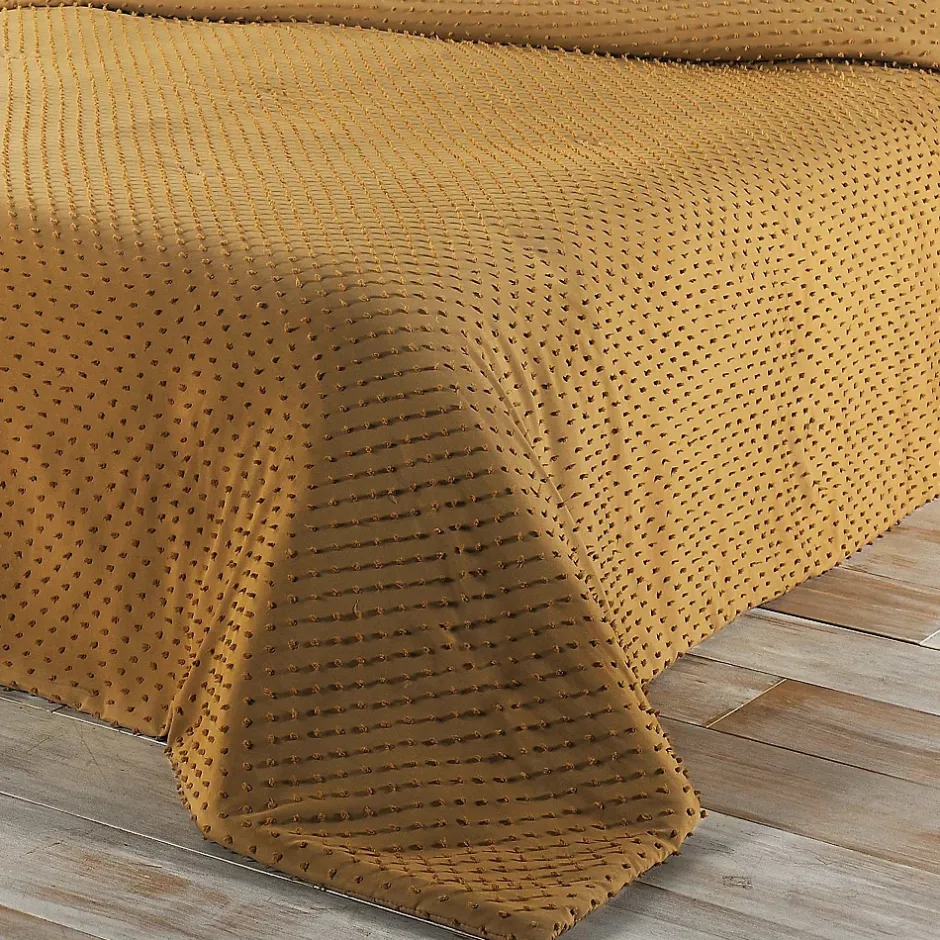 Linder Jeté de lit à petits pompons (230x250 cm - Cuivre) Clearance