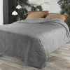 Linder Jeté de lit à petits pompons (180x240 cm - Gris clair)
