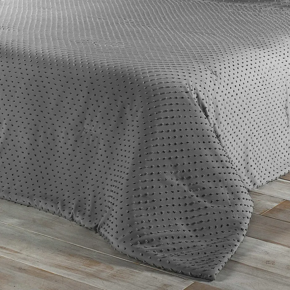 Linder Jeté de lit à petits pompons (250x260 cm - Gris clair) Online