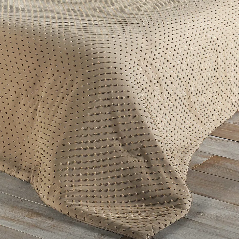 Linder Jeté de lit à petits pompons (250x260 cm - Beige) Outlet