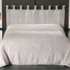 Linder Jeté de lit aspect velours (180x240 cm - Beige)