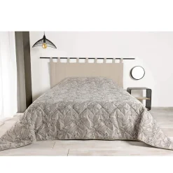 Linder Jeté de lit aux feuilles stylisées (240x260 cm - Beige)