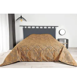 Linder Jeté de lit aux feuilles stylisées (240x260 cm - Cuivre)