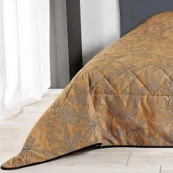 Linder Jeté de lit aux feuilles stylisées (240x260 cm - Cuivre)