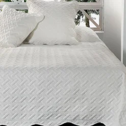 Linder Jeté de lit aux formes géométriques surpiquées (180x240 cm - Ecru) Sale