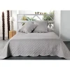 Linder Jeté de lit aux formes géométriques surpiquées (180x240 cm - Gris clair)