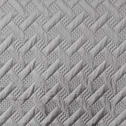 Linder Jeté de lit aux formes géométriques surpiquées (180x240 cm - Gris clair)