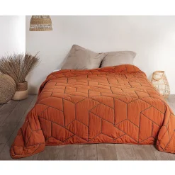 Linder Jeté de lit Calisson (230x250 cm - Rouge Orangé)