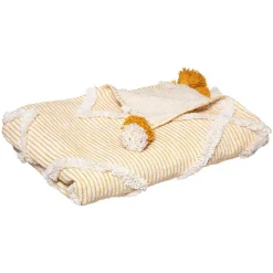 Atmosphera Créateur D'Intérieur Jeté de lit "Carmen" - jaune ocre - coton tufté 130x180 cm - Atmosphera Best