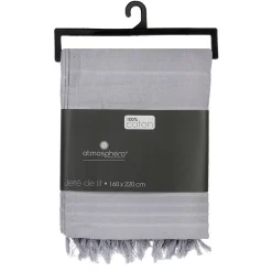 Atmosphera Créateur D'Intérieur Jeté de lit en coton - gris clair 160x220 cm - Atmosphera Online
