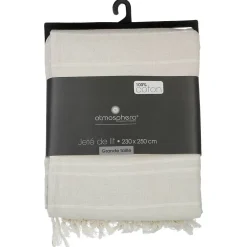 Atmosphera Créateur D'Intérieur Jeté de lit en coton - ivoire 230x250 cm - Atmosphera