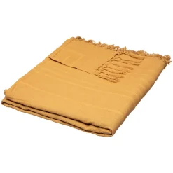 Atmosphera Créateur D'Intérieur Jeté de lit en coton - jaune moutarde 230x250 cm - Atmosphera