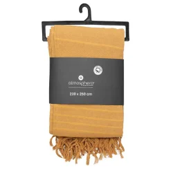 Atmosphera Créateur D'Intérieur Jeté de lit en coton - jaune moutarde 230x250 cm - Atmosphera