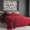 Linder Jeté de lit matelassé et uni (150x200 cm - Rouge) Outlet