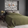 Linder Jeté de lit matelassé et uni (250x260 cm - Vert foncé)