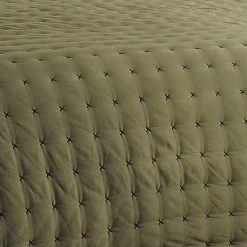 Linder Jeté de lit matelassé et uni (250x260 cm - Vert foncé)