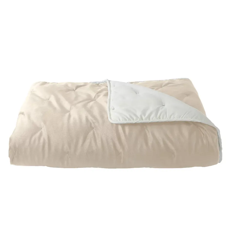 Toison d'Or Jeté de lit réversible en velours et microfibre (150x200 cm - Ivoire) New