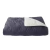 Toison d'Or Jeté de lit réversible en velours et microfibre (150x200 cm - Argent) New