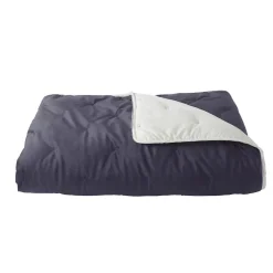 Toison d'Or Jeté de lit réversible en velours et microfibre (150x200 cm - Argent) New