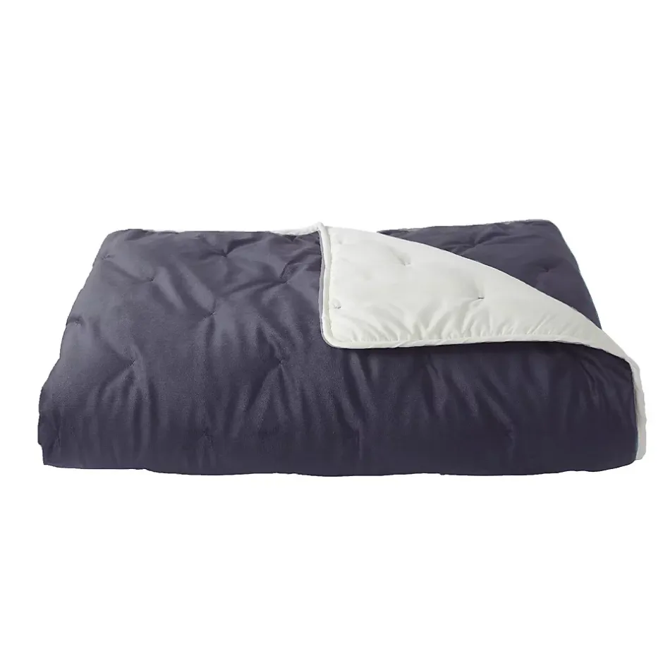 Toison d'Or Jeté de lit réversible en velours et microfibre (150x200 cm - Argent) New