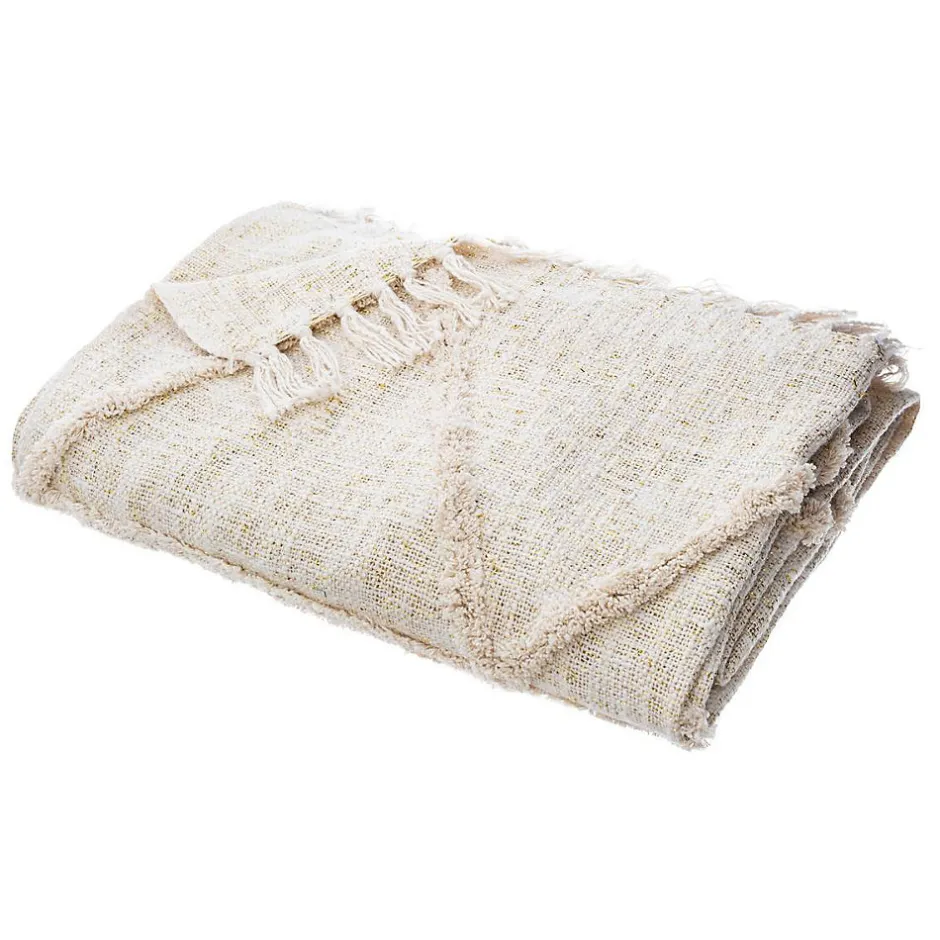 Atmosphera Créateur D'Intérieur Jeté de lit Shine en coton & lurex - ivoire 130x180 cm - Atmosphera