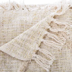 Atmosphera Créateur D'Intérieur Jeté de lit Shine en coton & lurex - ivoire 130x180 cm - Atmosphera