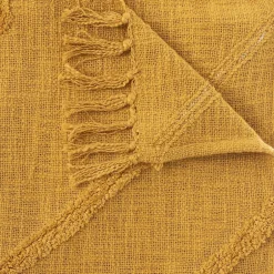 Atmosphera Créateur D'Intérieur Jeté de lit tufté Inca 130x180 ocre coton