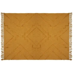 Atmosphera Créateur D'Intérieur Jeté de lit tufté Inca 130x180 ocre coton