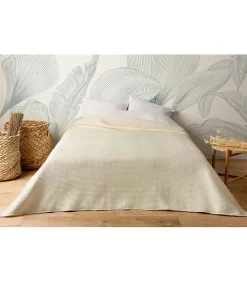 Linder Jeté de lit uni 100% polyester "Hawai" - 180x240cm - Ivoire Best