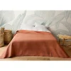 Linder Jeté de lit uni 100% polyester "Hawai" - 180x240cm - Terre cuite