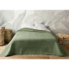 Linder Jeté de lit uni 100% polyester "Hawai" - 250x260cm - Vert kaki