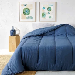 Linder Jeté de lit uni (240x260 cm - Bleu)