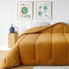 Linder Jeté de lit uni (180x240 cm - Jaune Curry)