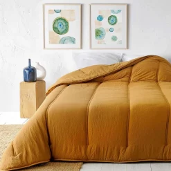 Linder Jeté de lit uni (230x250 cm - Jaune Curry) Sale