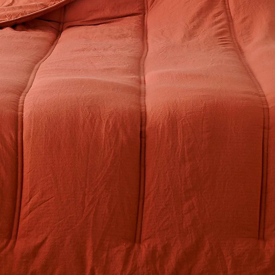 Linder Jeté de lit uni (240x260 cm - Terracotta)