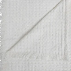 Atmosphera Créateur D'Intérieur Jeté de lit Widdy coton 130x180cm blanc - Atmosphera