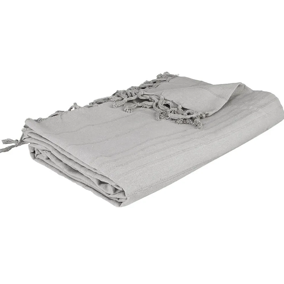 Atmosphera Créateur D'Intérieur Jeté de lit 160x220 gris clair coton