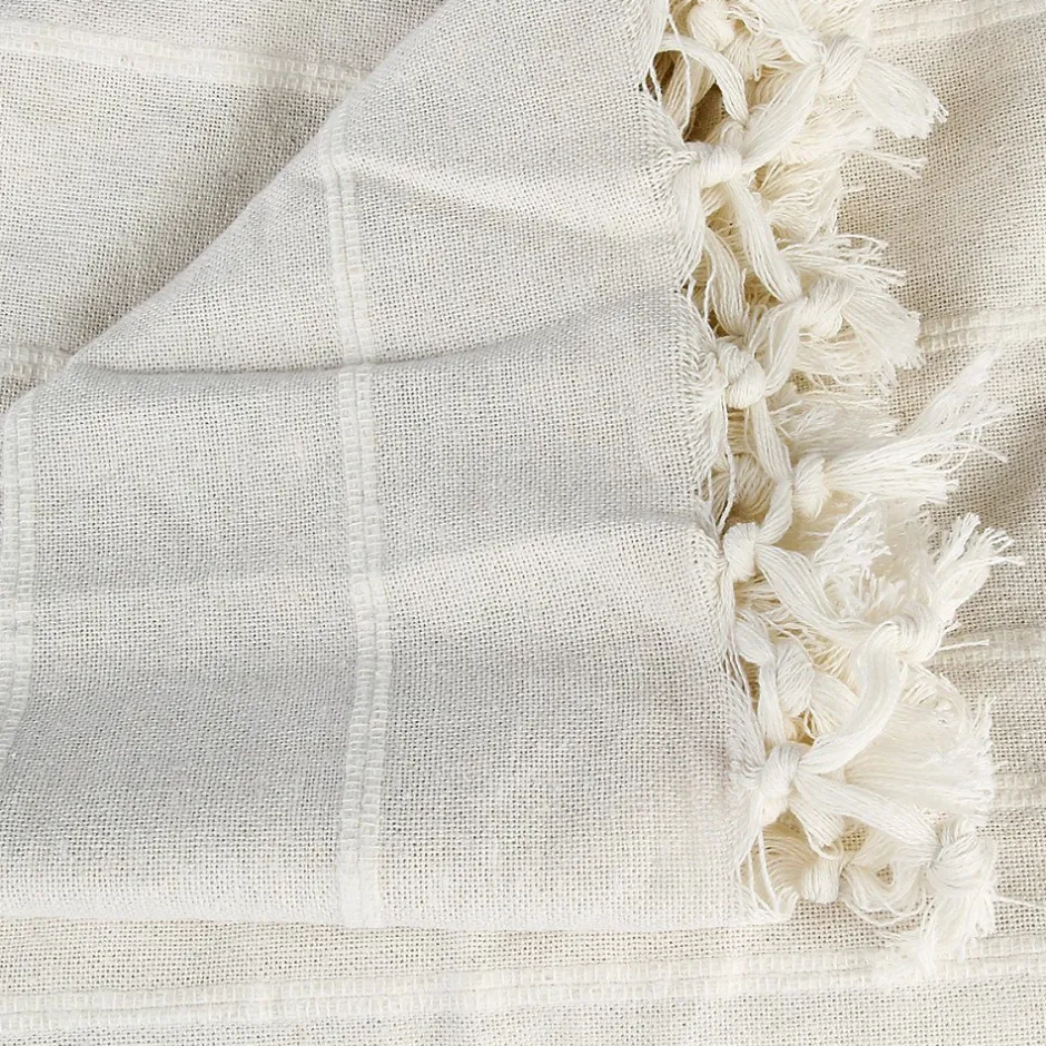 Atmosphera Créateur D'Intérieur Jeté de lit 160x220 ivoire coton