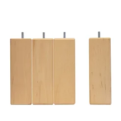 Bellecour Jeu de 4 pieds de lit carrés en bois Hauteur 20 cm