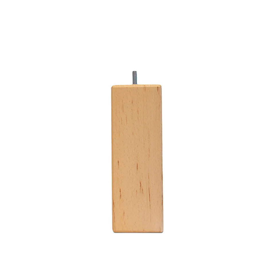 Bellecour Jeu de 4 pieds de lit carrés en bois Hauteur 15 cm