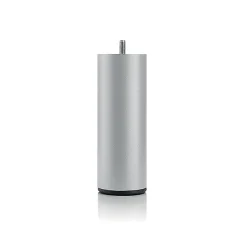 Bellecour Jeu de pieds de lit cylindriques Hauteur 16 cm (2 lumineux + 2 métal Gris)