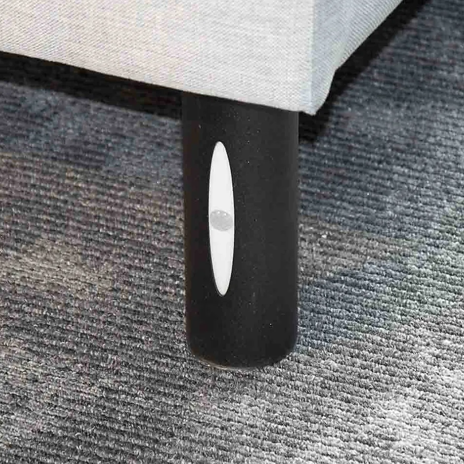 Bellecour Jeu de pieds de lit cylindriques Hauteur 16 cm (2 lumineux + 2 métal Noirs)