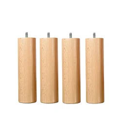 Bellecour Jeu de pieds de lit cylindriques en bois Hauteur 15 cm (lot de 4)